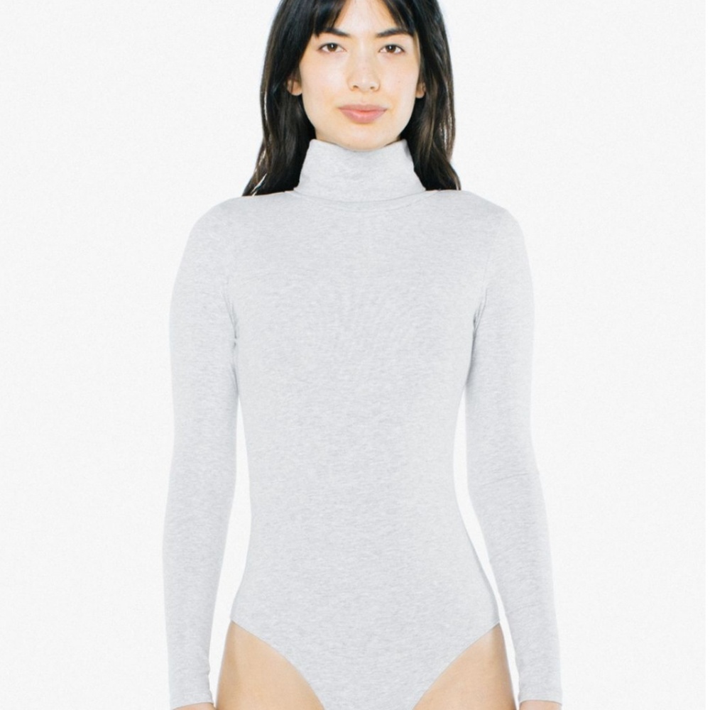 American Apparel Gray Turtleneck Bodysuit
